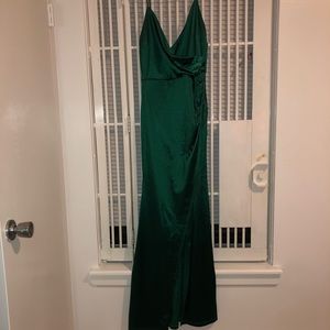 Satin green dress